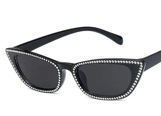 01 S448 Black Frame Silver Accent Sunglasses Rings