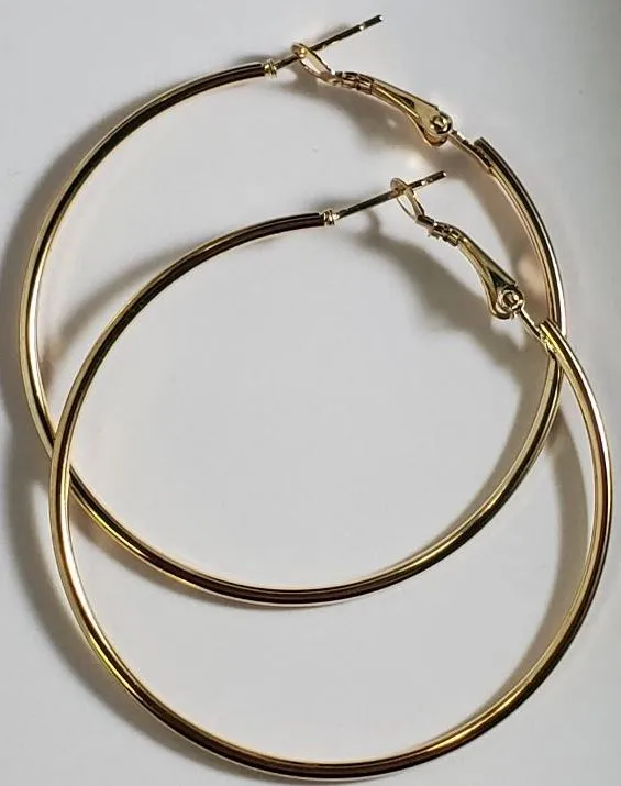 02 Earrings E1170 Gold 180 Hoop Earrings