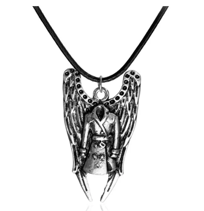 02 N1667 Silver Trench Coat Wings Leather Cord Necklace with FREE EARRINGS Necklaces 02 N1667 Silver Trench Coat Wings Leather Cord Necklace with FREE EARRINGS Necklaces