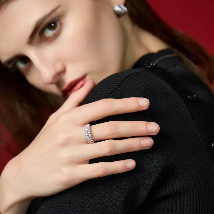 18K Akoya Pearl Ring KR00130 Pearly Lustre Rings