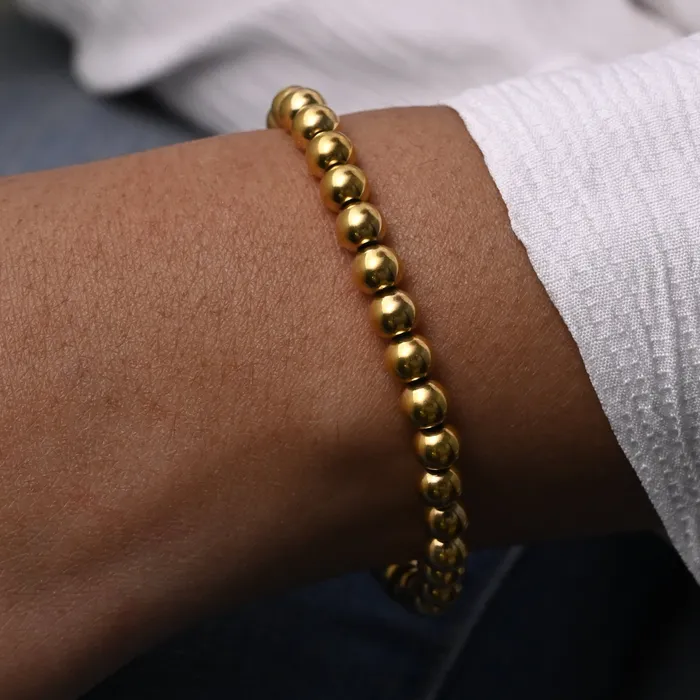 18K GoldFilled Beaded Bracelet Jewelvers Bracelets