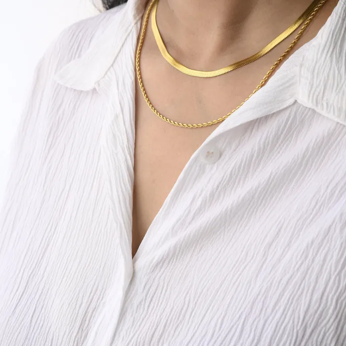18K GoldFilled Double Layer Necklace Set Jewelvers PreStyled Sets