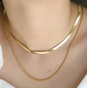 18K GoldFilled Double Layer Necklace Set Jewelvers PreStyled Sets