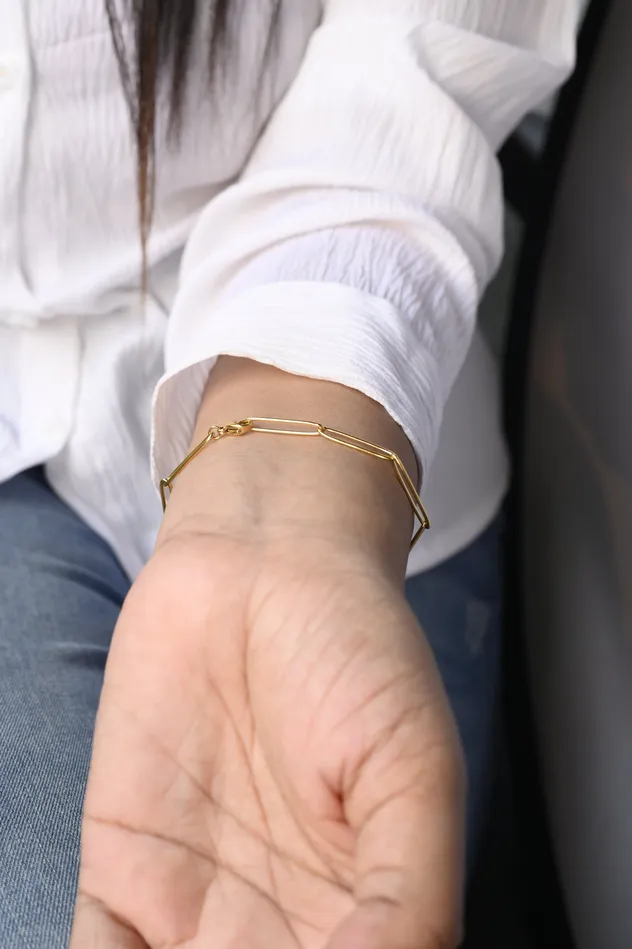 18k GoldFilled Long Link Chain Bracelet Jewelvers Bracelets