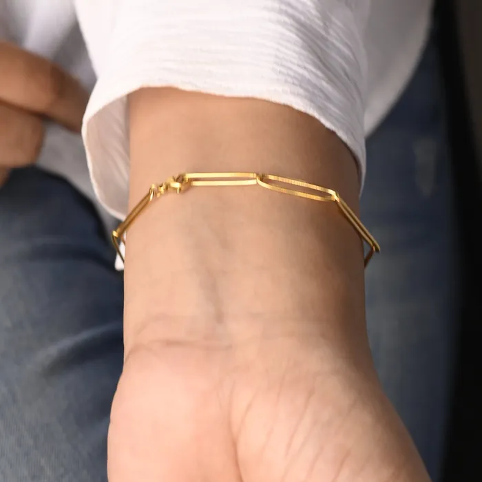 18k GoldFilled Long Link Chain Bracelet Jewelvers Bracelets