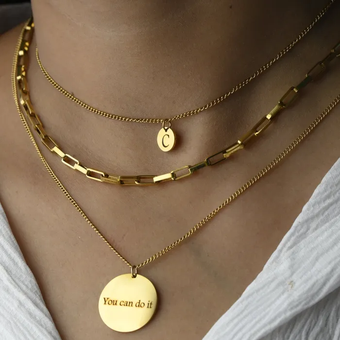 18K GoldFilled Personalized Disc Necklace Custom Engraved Necklace Triple Layer Necklace Initial Pendant Necklace Jewelvers Necklaces 18K GoldFilled Personalized Disc Necklace Custom Engraved Necklace Triple Layer Necklace Initial Pendant Necklace Jewelvers Necklaces