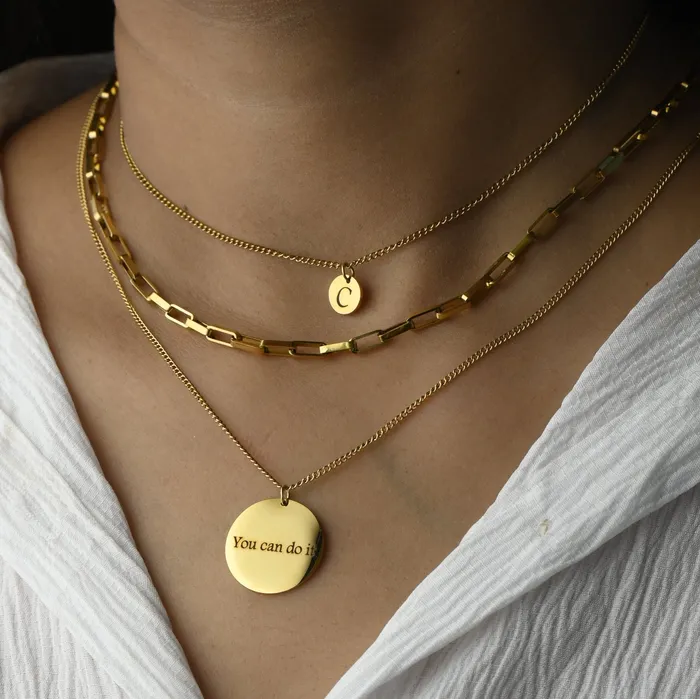 18K GoldFilled Personalized Disc Necklace Custom Engraved Necklace Triple Layer Necklace Initial Pendant Necklace Jewelvers Necklaces 18K GoldFilled Personalized Disc Necklace Custom Engraved Necklace Triple Layer Necklace Initial Pendant Necklace Jewelvers Necklaces