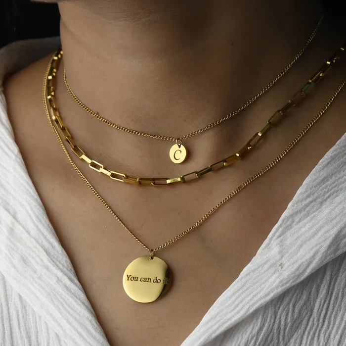 18K GoldFilled Personalized Disc Necklace Custom Engraved Necklace Triple Layer Necklace Initial Pendant Necklace Jewelvers Necklaces 18K GoldFilled Personalized Disc Necklace Custom Engraved Necklace Triple Layer Necklace Initial Pendant Necklace Jewelvers Necklaces