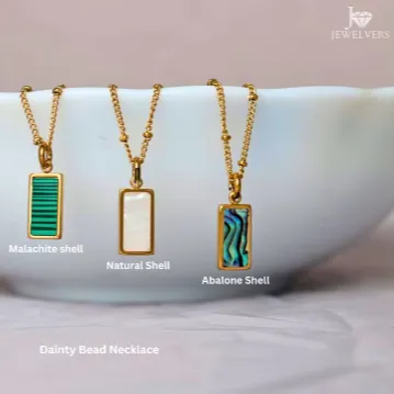 18K GoldFilled Rectangle Shell Pendant Necklace Jewelvers Necklaces