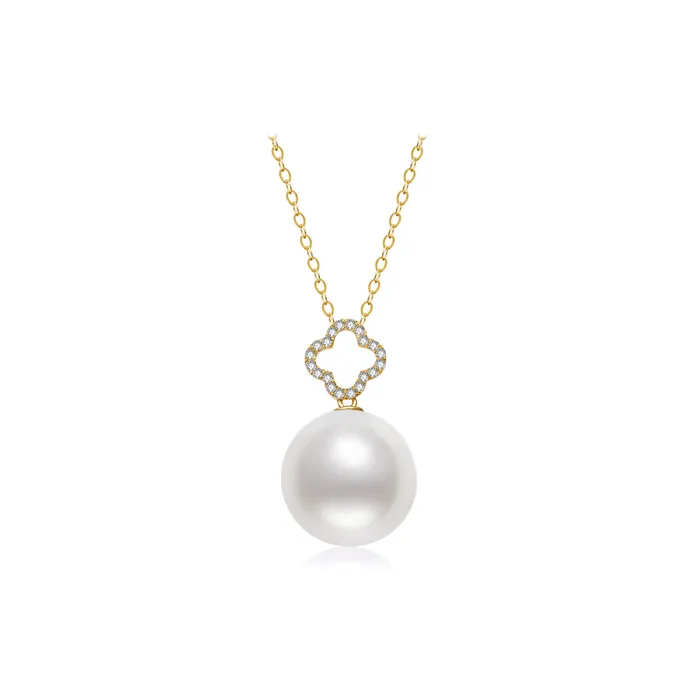 18k Solid Gold Edison Pearl Necklace KN00226 Pearly Lustre Necklaces