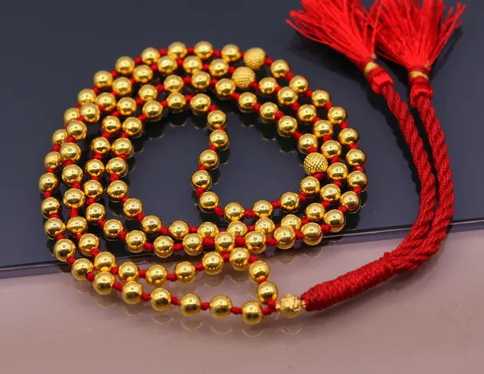 20 karat yellow gold handmade fabulous 108 beads japp mala with guru and market beads japp malaexcellent japping mantra meditation necklace TRIBAL ORNAMENTS Necklaces 20 karat yellow gold handmade fabulous 108 beads japp mala with guru and market beads japp malaexcellent japping mantra meditation necklace TRIBAL ORNAMENTS Necklaces