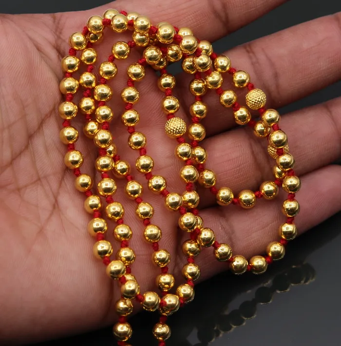 20 karat yellow gold handmade fabulous 108 beads japp mala with guru and market beads japp malaexcellent japping mantra meditation necklace TRIBAL ORNAMENTS Necklaces