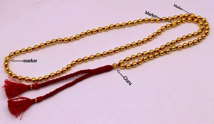 20 karat yellow gold handmade fabulous 108 beads japp mala with guru and market beads japp malaexcellent japping mantra meditation necklace TRIBAL ORNAMENTS Necklaces