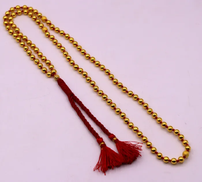 20 karat yellow gold handmade fabulous 108 beads japp mala with guru and market beads japp malaexcellent japping mantra meditation necklace TRIBAL ORNAMENTS Necklaces