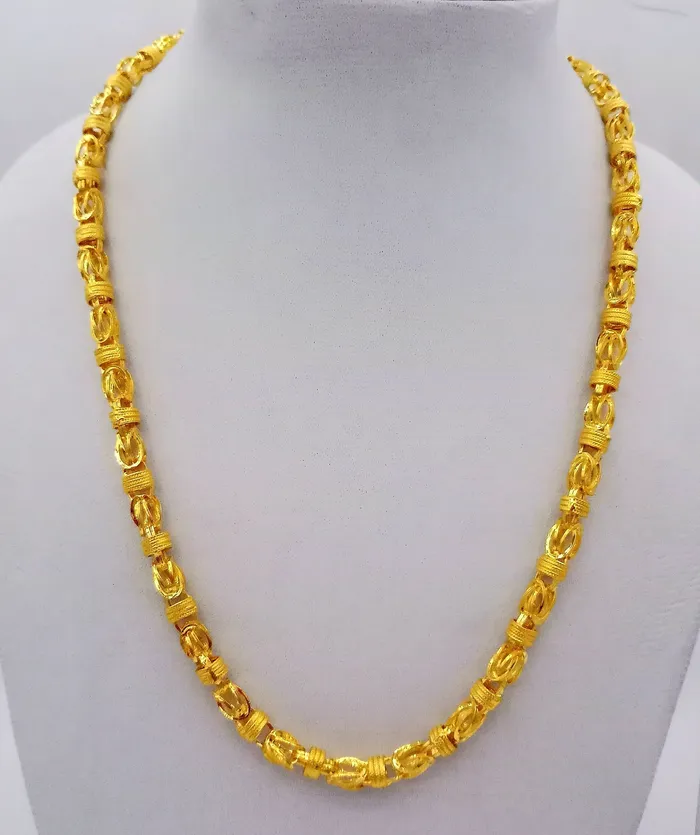 22karat yellow gold handmade 20 inches long amazing byzantine chain necklace certified india jewelry for unisex gifting TRIBAL ORNAMENTS Necklaces 22karat yellow gold handmade 20 inches long amazing byzantine chain necklace certified india jewelry for unisex gifting TRIBAL ORNAMENTS Necklaces