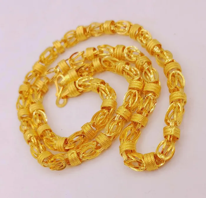 22karat yellow gold handmade 20 inches long amazing byzantine chain necklace certified india jewelry for unisex gifting TRIBAL ORNAMENTS Necklaces