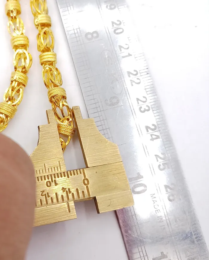 22karat yellow gold handmade 20 inches long amazing byzantine chain necklace certified india jewelry for unisex gifting TRIBAL ORNAMENTS Necklaces