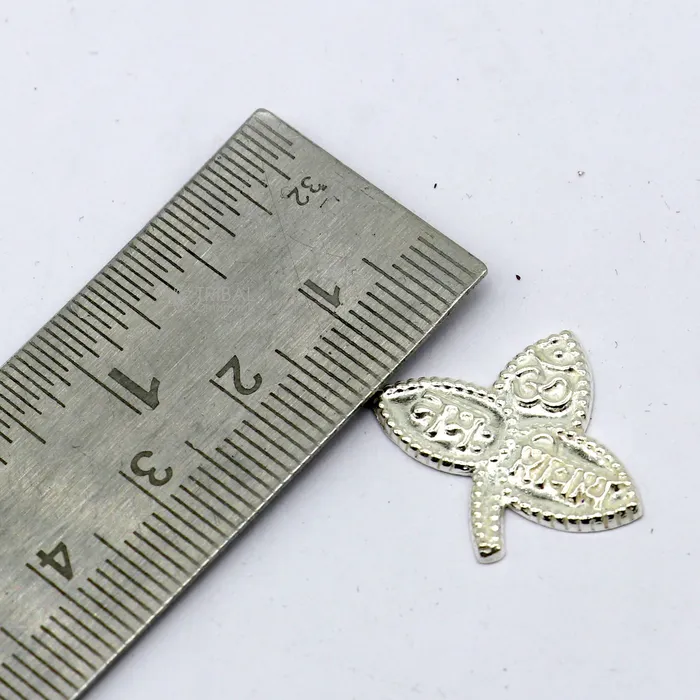 2x2 cm Lord Shiva 10 bel Patra Solid silver handmade solid belva patra shiva worshipping puja article bel tree leaves for puja su1247 TRIBAL ORNAMENTS Necklaces