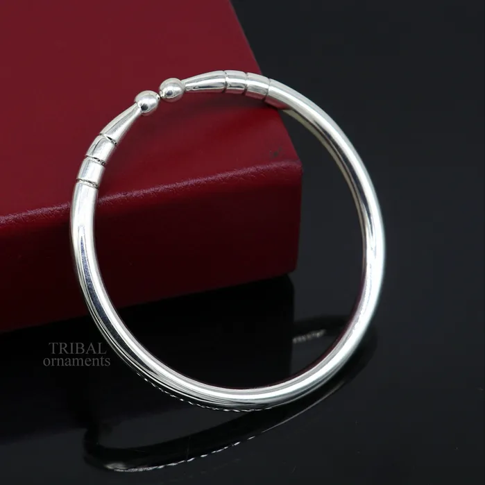 5mm 925 Solid sterling silver handmade design plain shiny bangle bracelet adjustable kada best personalized gift for unisex nsk430 TRIBAL ORNAMENTS Bracelets 5mm 925 Solid sterling silver handmade design plain shiny bangle bracelet adjustable kada best personalized gift for unisex nsk430 TRIBAL ORNAMENTS Bracelets