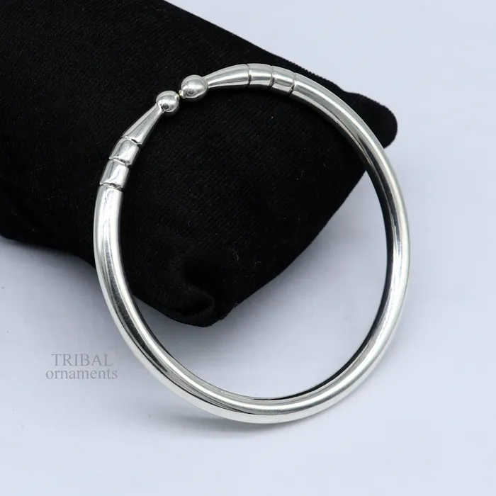 5mm 925 Solid sterling silver handmade design plain shiny bangle bracelet adjustable kada best personalized gift for unisex nsk430 TRIBAL ORNAMENTS Bracelets