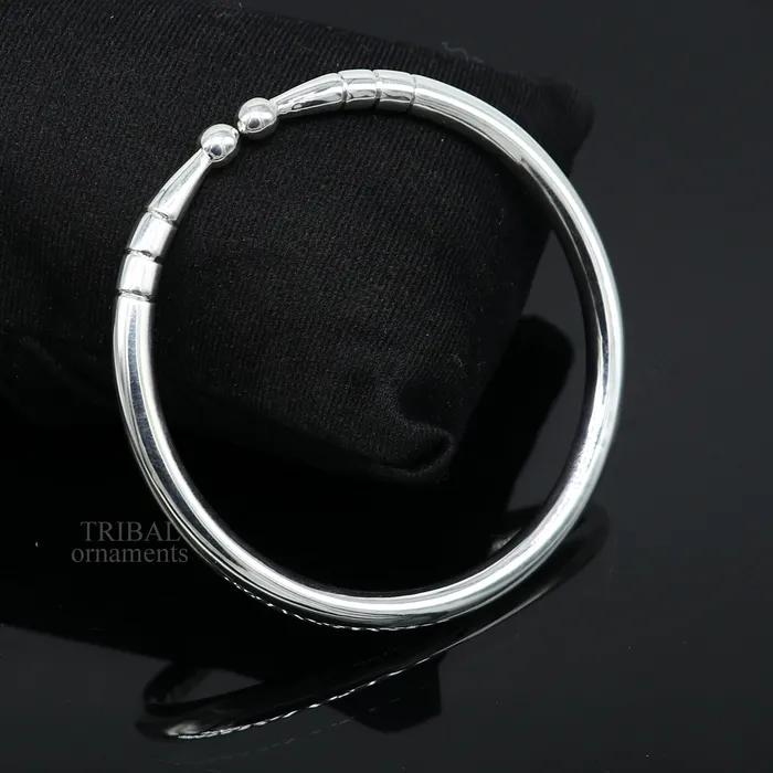 5mm 925 Solid sterling silver handmade design plain shiny bangle bracelet adjustable kada best personalized gift for unisex nsk430 TRIBAL ORNAMENTS Bracelets