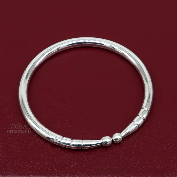 5mm 925 Solid sterling silver handmade design plain shiny bangle bracelet adjustable kada best personalized gift for unisex nsk430 TRIBAL ORNAMENTS Bracelets