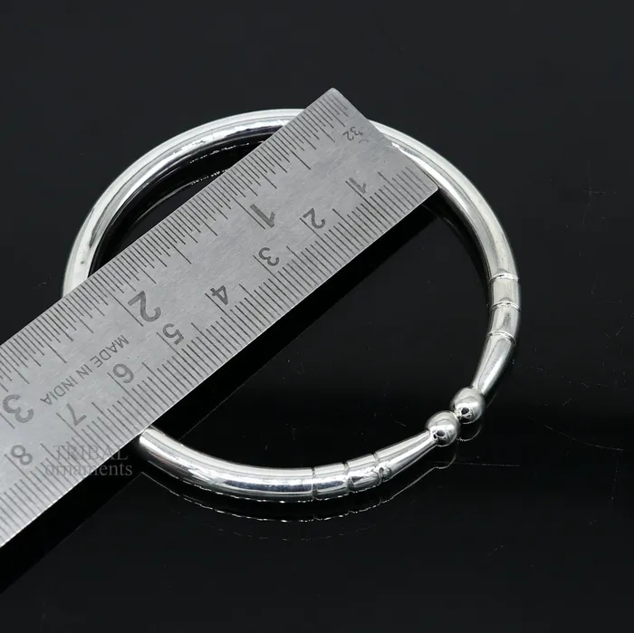5mm 925 Solid sterling silver handmade design plain shiny bangle bracelet adjustable kada best personalized gift for unisex nsk430 TRIBAL ORNAMENTS Bracelets