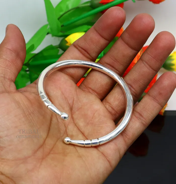 5mm 925 Solid sterling silver handmade design plain shiny bangle bracelet adjustable kada best personalized gift for unisex nsk430 TRIBAL ORNAMENTS Bracelets