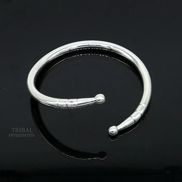 5mm 925 Solid sterling silver handmade design plain shiny bangle bracelet adjustable kada best personalized gift for unisex nsk430 TRIBAL ORNAMENTS Bracelets