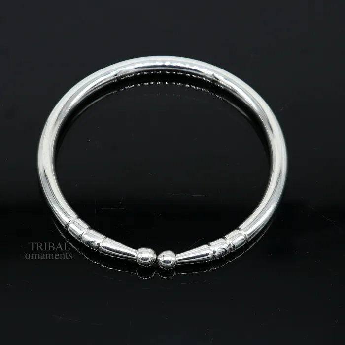 5mm 925 Solid sterling silver handmade design plain shiny bangle bracelet adjustable kada best personalized gift for unisex nsk430 TRIBAL ORNAMENTS Bracelets