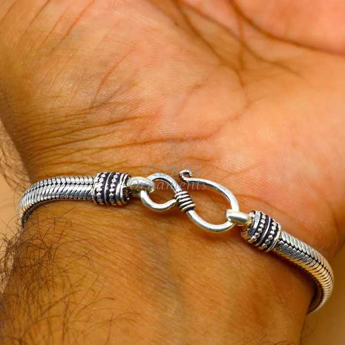 5mm 925 sterling silver handmade snake chain bracelet D shape Customized bracelet half round snake chain bracelet unisex sbr378 TRIBAL ORNAMENTS Bracelets 5mm 925 sterling silver handmade snake chain bracelet D shape Customized bracelet half round snake chain bracelet unisex sbr378 TRIBAL ORNAMENTS Bracelets