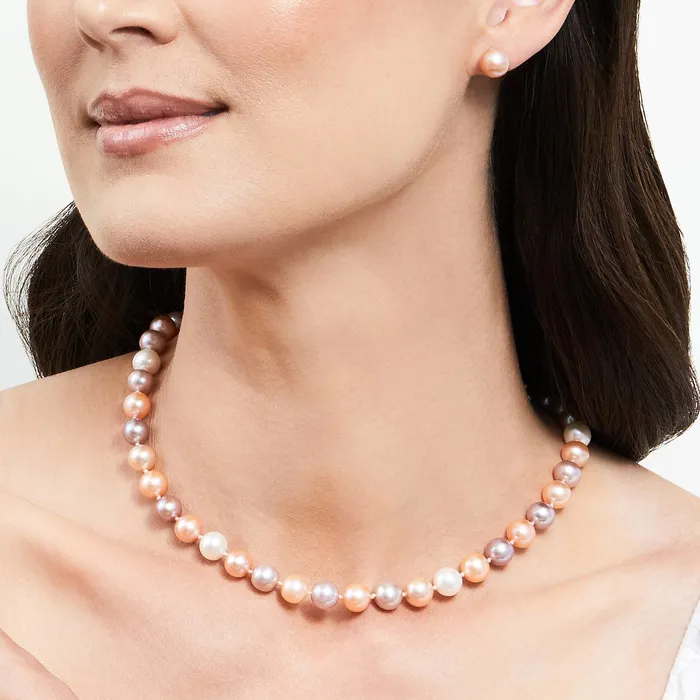 6570mm Freshwater Multicolor Pearl Necklace AAA Quality spt Necklaces