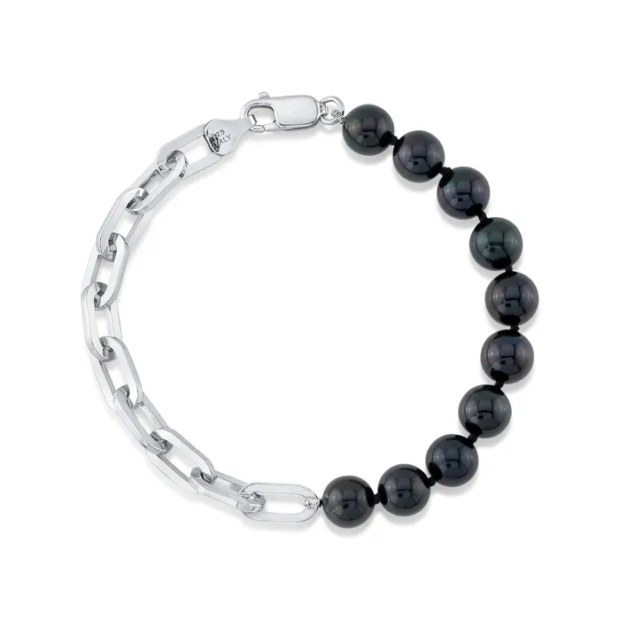 7580mm Black Freshwater Pearl Chain Blake Bracelet spt Bracelets