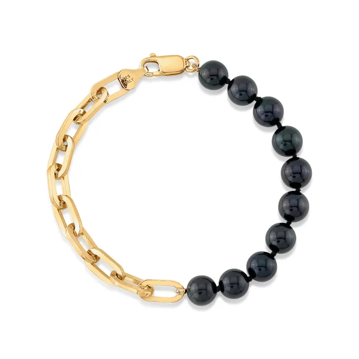 7580mm Black Freshwater Pearl Chain Blake Bracelet spt Bracelets