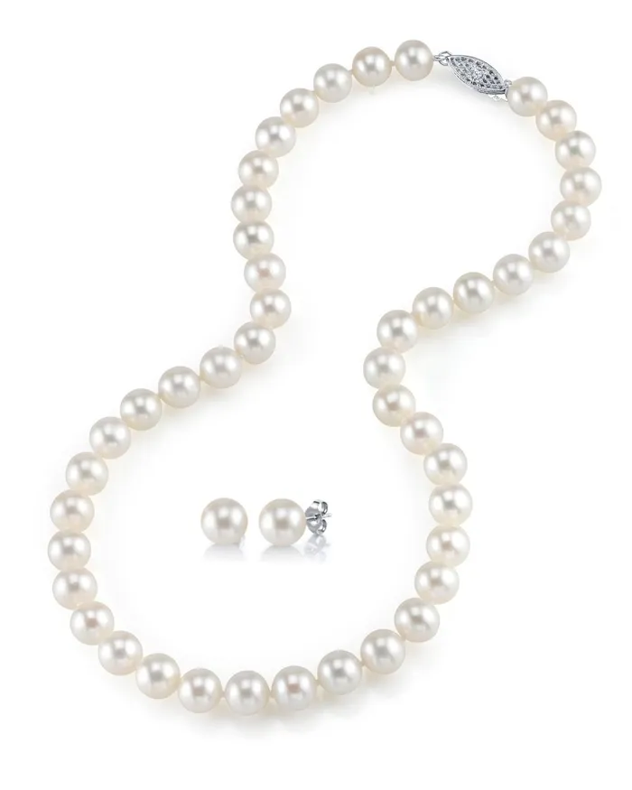 8595mm Freshwater Pearl Necklace Earrings spt Necklaces