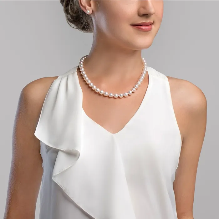 8595mm Freshwater Pearl Necklace Earrings spt Necklaces