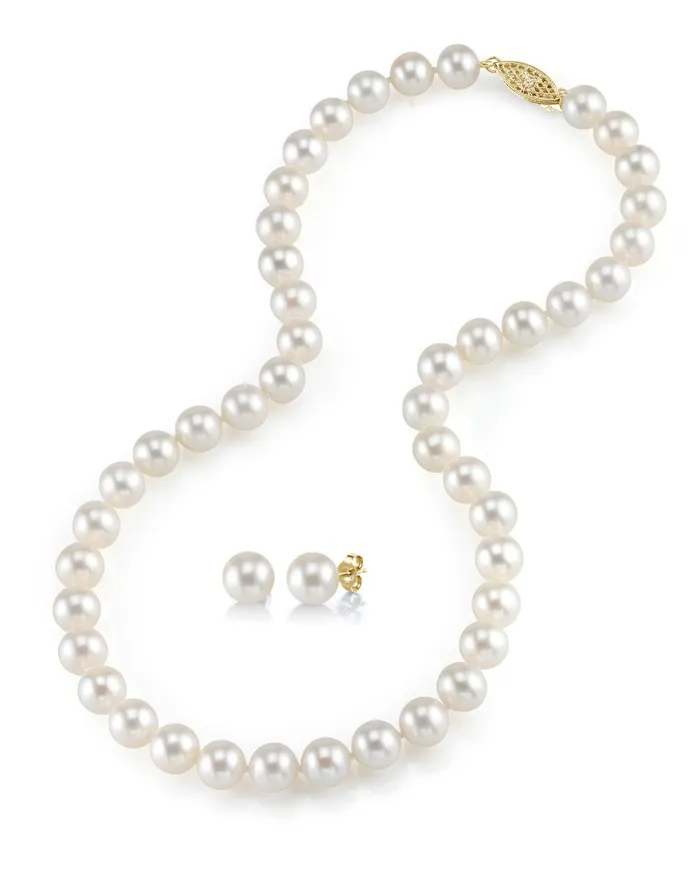8595mm Freshwater Pearl Necklace Earrings spt Necklaces