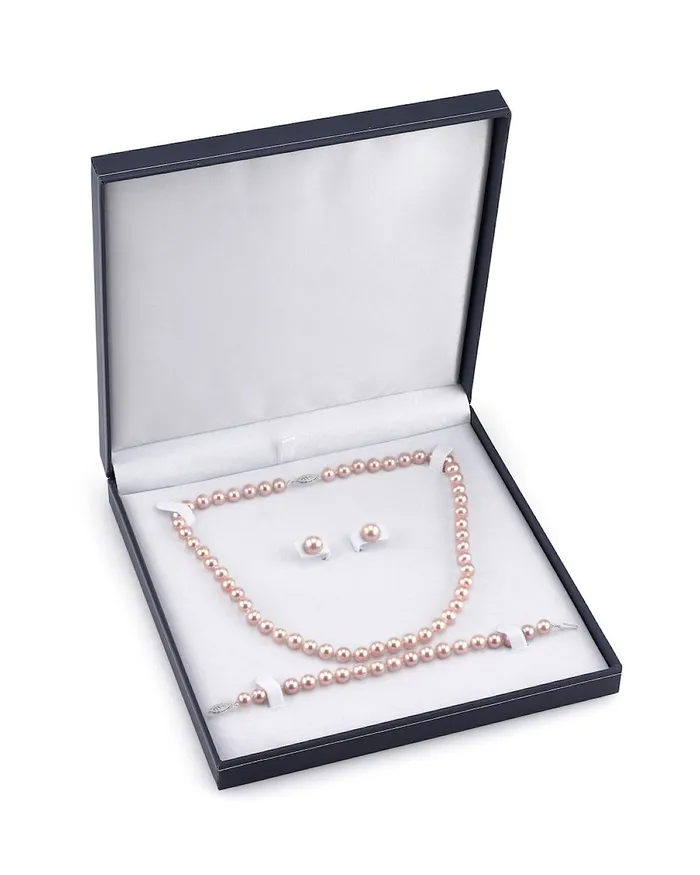 8595mm Pink Freshwater Pearl Necklace Bracelet Earrings spt Bracelets