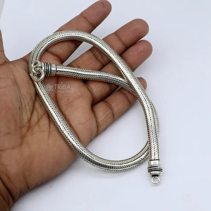 8mm solid 925 sterling silver handmade snake chain pendant chain Amazing unique oxidized necklace vintage stylish heavy chain jewelry ch600 TRIBAL ORNAMENTS Necklaces 8mm solid 925 sterling silver handmade snake chain pendant chain Amazing unique oxidized necklace vintage stylish heavy chain jewelry ch600 TRIBAL ORNAMENTS Necklaces
