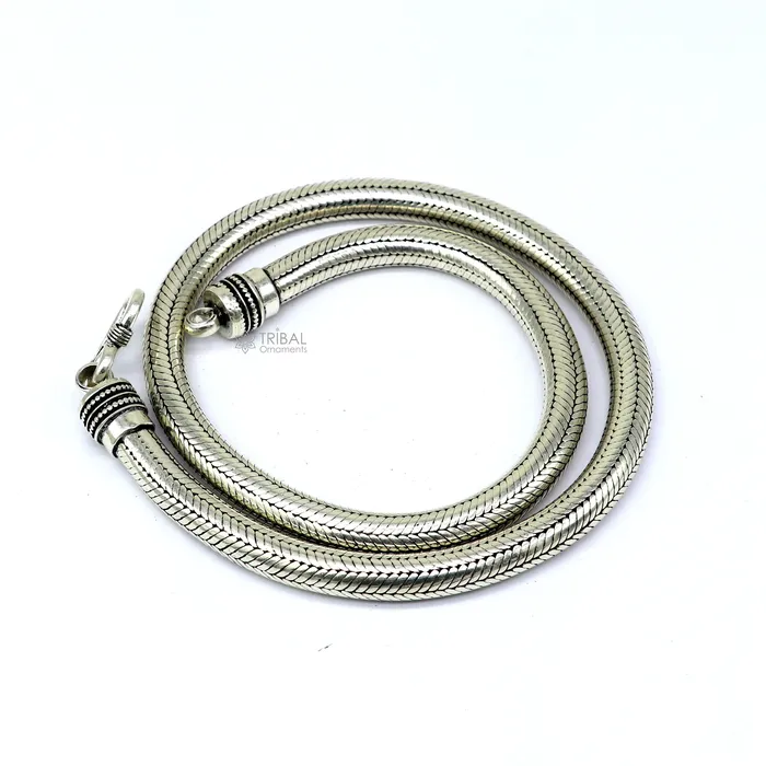 8mm solid 925 sterling silver handmade snake chain pendant chain Amazing unique oxidized necklace vintage stylish heavy chain jewelry ch600 TRIBAL ORNAMENTS Necklaces 8mm solid 925 sterling silver handmade snake chain pendant chain Amazing unique oxidized necklace vintage stylish heavy chain jewelry ch600 TRIBAL ORNAMENTS Necklaces