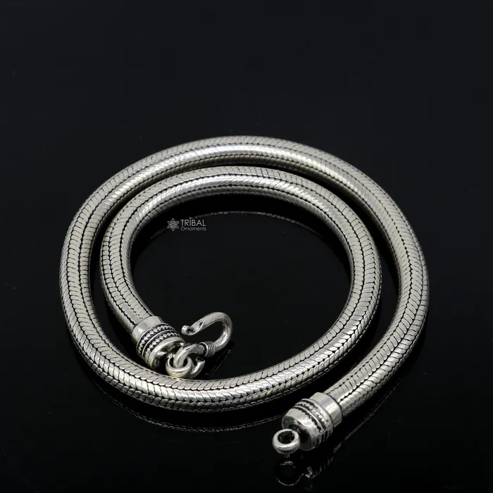 8mm solid 925 sterling silver handmade snake chain pendant chain Amazing unique oxidized necklace vintage stylish heavy chain jewelry ch600 TRIBAL ORNAMENTS Necklaces 8mm solid 925 sterling silver handmade snake chain pendant chain Amazing unique oxidized necklace vintage stylish heavy chain jewelry ch600 TRIBAL ORNAMENTS Necklaces