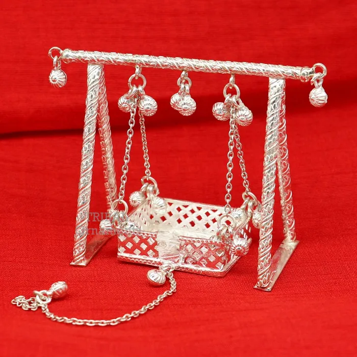 925 Sterling silver handmade Bal Gopala jhula little Krishna swing child Krishna palana silver jhula laddu gopal jhula silver art su764 TRIBAL ORNAMENTS Rings 925 Sterling silver handmade Bal Gopala jhula little Krishna swing child Krishna palana silver jhula laddu gopal jhula silver art su764 TRIBAL ORNAMENTS Rings