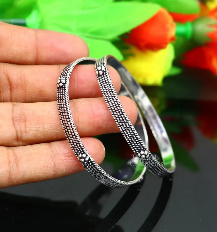 925 sterling silver handmade customized vintage design bangle bracelet kada single piece excellent personalized gifting jewelry nba318 TRIBAL ORNAMENTS Bracelets 925 sterling silver handmade customized vintage design bangle bracelet kada single piece excellent personalized gifting jewelry nba318 TRIBAL ORNAMENTS Bracelets
