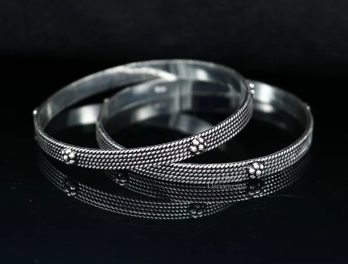 925 sterling silver handmade customized vintage design bangle bracelet kada single piece excellent personalized gifting jewelry nba318 TRIBAL ORNAMENTS Bracelets