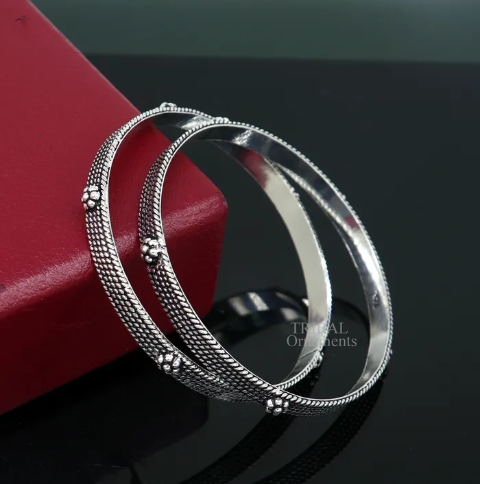 925 sterling silver handmade customized vintage design bangle bracelet kada single piece excellent personalized gifting jewelry nba318 TRIBAL ORNAMENTS Bracelets