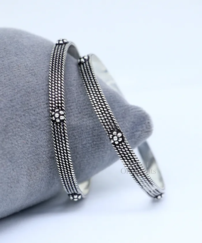 925 sterling silver handmade customized vintage design bangle bracelet kada single piece excellent personalized gifting jewelry nba318 TRIBAL ORNAMENTS Bracelets