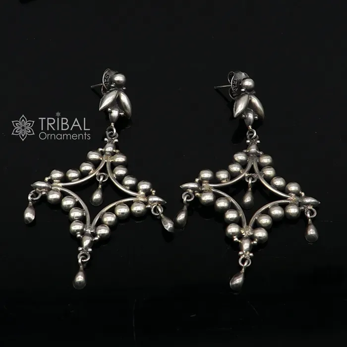 925 Sterling silver handmade customized vintage Floral stud earring Amazing stylish earring fabulous drop dangle gifting jewelry s1286 TRIBAL ORNAMENTS Earrings