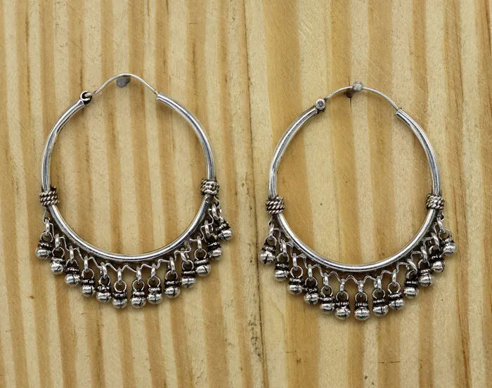 925 sterling silver handmade fabulous hoops earring with gorgeous hanging drops customized large earring personalized gift s869 TRIBAL ORNAMENTS Earrings