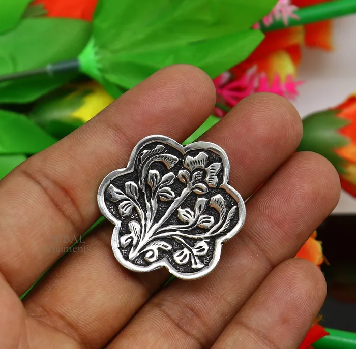 925 Sterling silver handmade gorgeous flower design chitai work adjustable rings band fabulous tribal temple ring band charm ring ring492 TRIBAL ORNAMENTS Rings 925 Sterling silver handmade gorgeous flower design chitai work adjustable rings band fabulous tribal temple ring band charm ring ring492 TRIBAL ORNAMENTS Rings