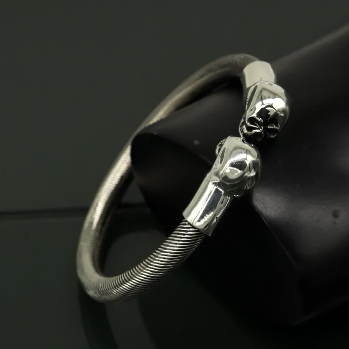 925 sterling silver handmade gorgeous hiphop skull design bangle bracelet kada fabulous unisex gifting personalized jewelry nssk33 TRIBAL ORNAMENTS Bracelets